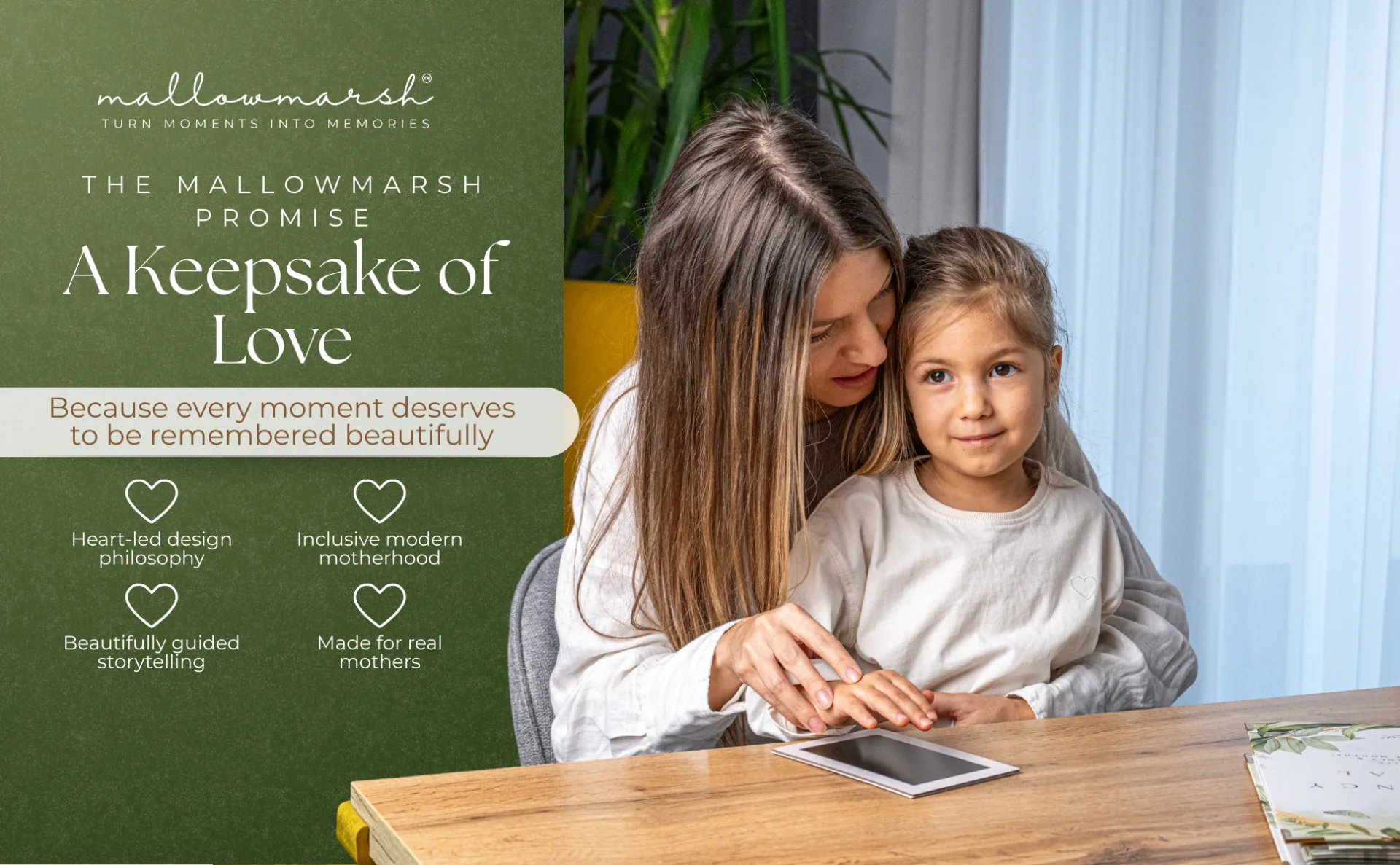 The MallowMarsh™ Promise — a keepsake of love featuring a mother and child using the ink pad